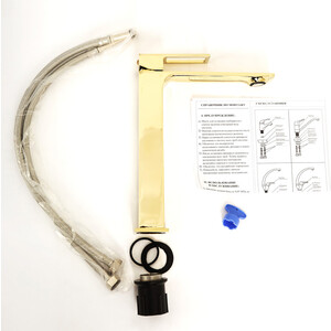 Смеситель для раковины BelBagno Luce высокий золото (LUC-LMC-ORO-W0)