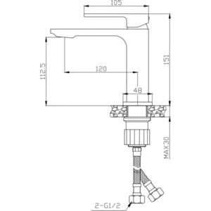 Смеситель для раковины BelBagno Luce черный матовый (LUC-LVM-NERO)