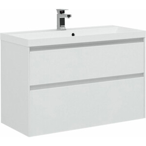 Тумба под раковину Aquanet Гласс 100 белая (235664)