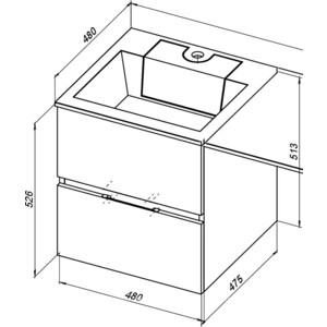Тумба под раковину Aquanet Алвита 48 серый антрацит (243662)