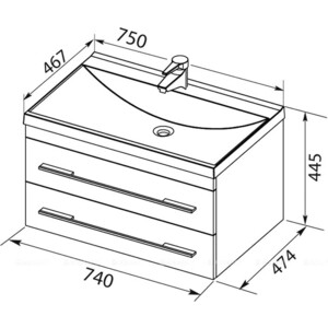 Тумба под раковину Aquanet Верона 75 белый матовый (272422)