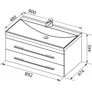 Тумба под раковину Aquanet Верона 90 черный матовый (272429)