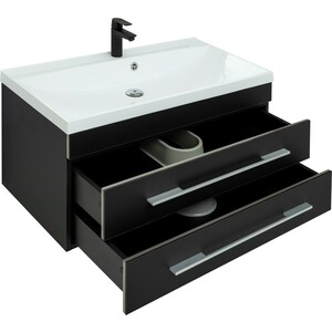 Тумба под раковину Aquanet Верона 90 черный матовый (272429)