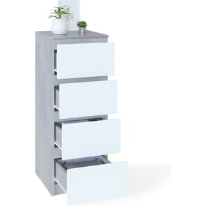 Тумба СОКОЛ Т-4Р Т бетон/белый