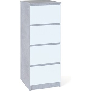 Тумба СОКОЛ Т-4Р Т бетон/белый