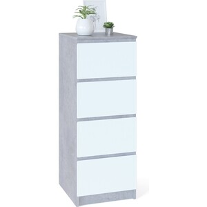 Тумба СОКОЛ Т-4Р Т бетон/белый