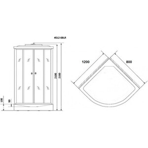 Душевая кабина Niagara NG-4512-14L BLACK 120х80х215 левая