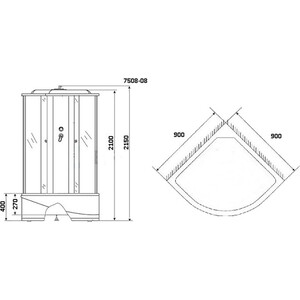 Душевая кабина Niagara NG-7508-14 90х90х215
