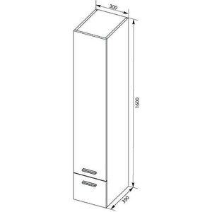 Пенал Aquanet Верона 30 левый, белый (187781)