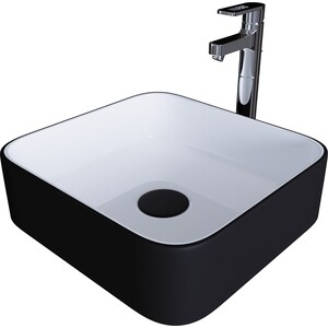 Раковина-чаша Grossman GR-4042BW 38х38 черная/белая внутри