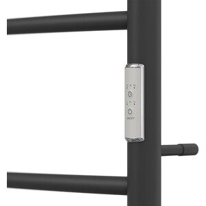 Полотенцесушитель электрический Point П3 400x600 с полкой, диммер справа, черный (PN04846PB)