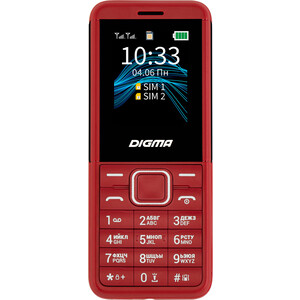 Мобильный телефон Digma C171 Linx 32Mb красный моноблок 2Sim 1.77" 128x160 0.08Mpix GSM900/1800 FM microSD max16Gb