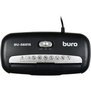 Шредер Buro Home BU-S601S (секр.Р-1) ленты 6лист. 10лтр. пл.карты