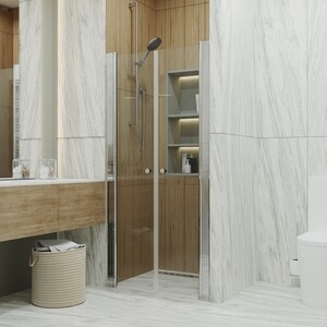 Душевая дверь Triton Дабл 90x185 хром, прозрачная (Щ0000036861)