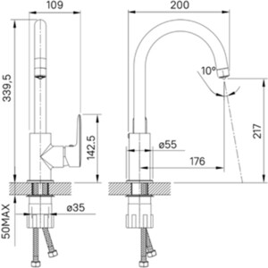 Смеситель для кухни IDDIS Cuba белый матовый (CUBWTFJi05)
