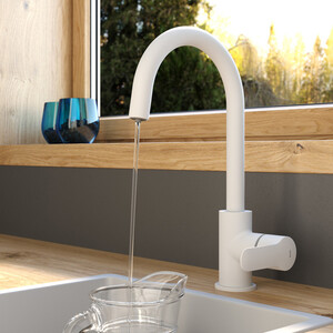 Смеситель для кухни IDDIS Cuba белый матовый (CUBWTFJi05)