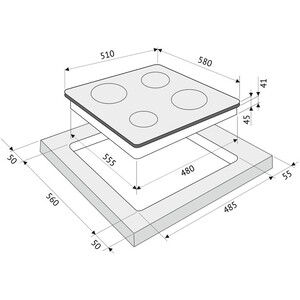 Электрическая варочная панель Krona CELLO 60 BL/S