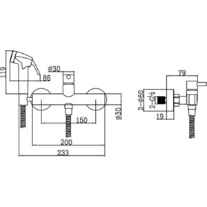 Гигиенический душ Bravat с гигиеническим душем, черный (D9141BW-RUS)