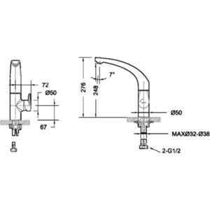 Смеситель для кухни Bravat Nizza хром (F7353387CP-RUS)