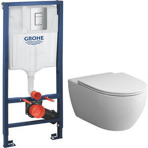 Комплект унитаза Am.Pm Awe FlashClean с инсталацией, сиденье микролифт (C111700WH, 38772001, C117852WH)