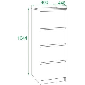 Тумба СОКОЛ Т-4Р Бетон/белый