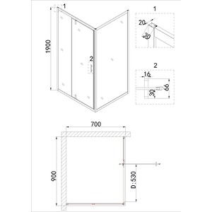 Душевая дверь Niagara Nova 90х195 прозрачная, хром (NG-63-9A)