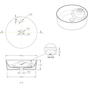 Раковина накладная Bravat Affability 44х44 (C22239W-1-ENG)