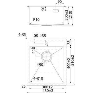Кухонная мойка IDDIS Haze 43х51 сатин (HAZ43S0i77)