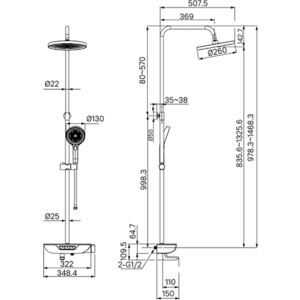 Душевая система IDDIS SpaHome со смесителем, черный матовый (SPABLBTi06)