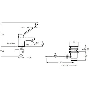 Смеситель для раковины Jacob Delafon July Easy с донным клапаном, хром (E16024-4-CP)