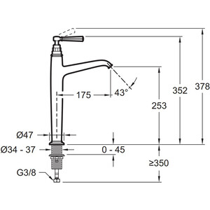 Смеситель для раковины Jacob Delafon Cleo 1889 глянцевое золото (E24309-BGG)