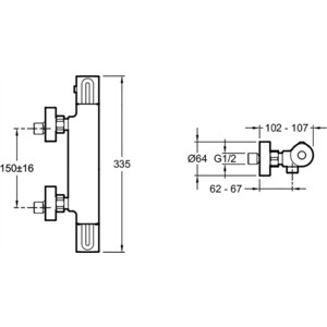 Термостат для душа Jacob Delafon Metro, матовый черный (E24394-BL)
