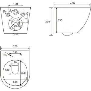 Унитаз подвесной безободковый Abber Bequem AC1100 белый (AC1100)
