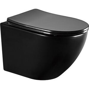 Унитаз подвесной безободковый Abber Bequem AC1100MB черный матовый (AC1100MB)