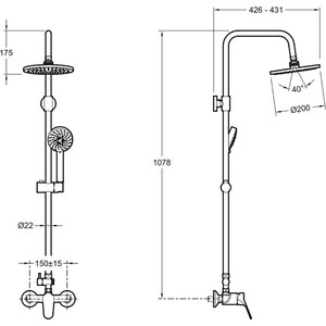 Душевая система Jacob Delafon Brive хром (E24329-CP)