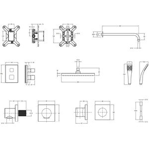 Душевая система Jacob Delafon Modulo встраиваемая, с термостатом, хром (E30757-CP)