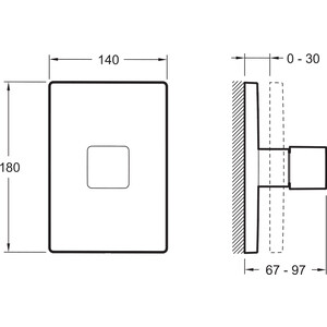 Переключатель потоков Jacob Delafon Modulo Square встраиваемый, на 3 выхода, хром (E75413-CP)