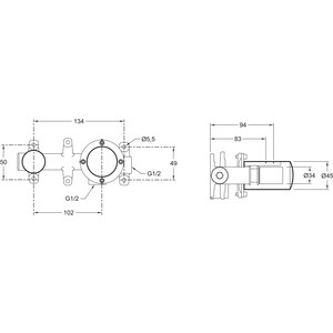 Механизм Jacob Delafon Grands Boulevards встраиваемая часть для настенного смесителя (E28138-CP)