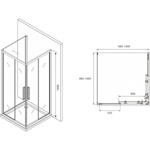 Душевой уголок Abber Schwarzer Diamant AG02100BH-S100B
