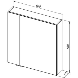 Зеркальный шкаф Aquanet Алвита 80 дуб веллингтон белый (277537)