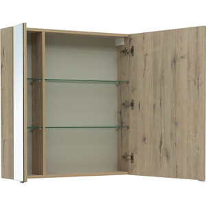 Зеркальный шкаф Aquanet Алвита 80 дуб веллингтон белый (277537)