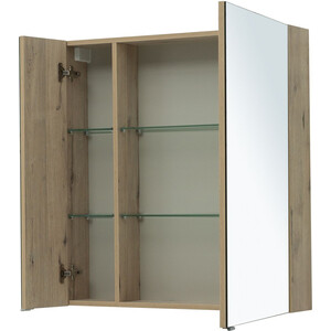 Зеркальный шкаф Aquanet Алвита 80 дуб веллингтон белый (277537)