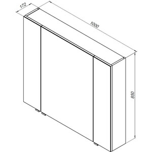 Зеркальный шкаф Aquanet Алвита 100 дуб веллингтон белый (277545)
