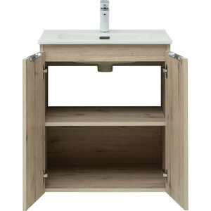 Тумба под раковину Aquanet Алвита 60 две дверки, дуб веллингтон белый (277525)