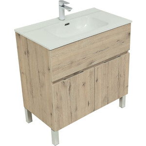 Тумба под раковину Aquanet Алвита 80 один ящик, дуб веллингтон белый (277553)