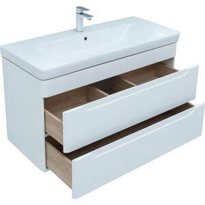 Тумба под раковину Aquanet София 105 два ящика, белый глянец (274116)