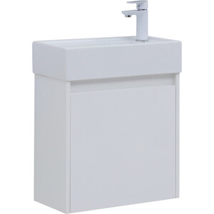 Тумба под раковину Aquanet Nova Lite 50 одна дверка, белый глянец (298853)