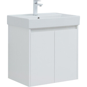 Тумба под раковину Aquanet Nova Lite 60 две дверки, белый глянец (298847)