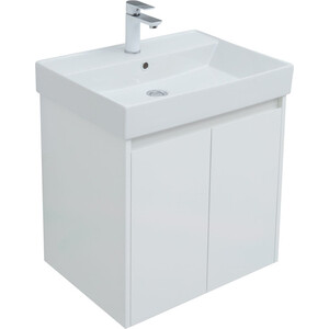 Тумба под раковину Aquanet Nova Lite 60 две дверки, белый глянец (298847)