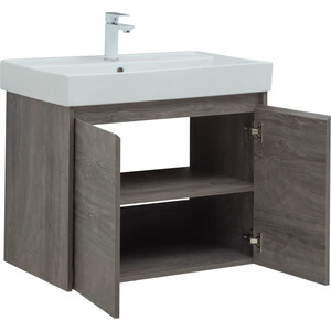 Тумба с раковиной Aquanet Nova Lite 75 две дверки, дуб рошелье (298851, 242338)